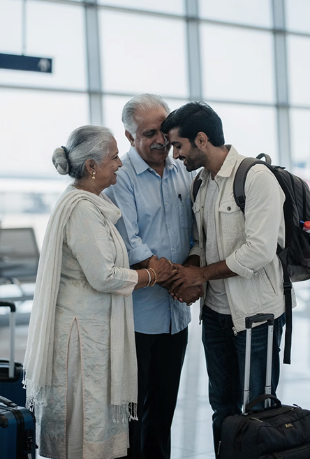 Senior travellers enjoying a journey